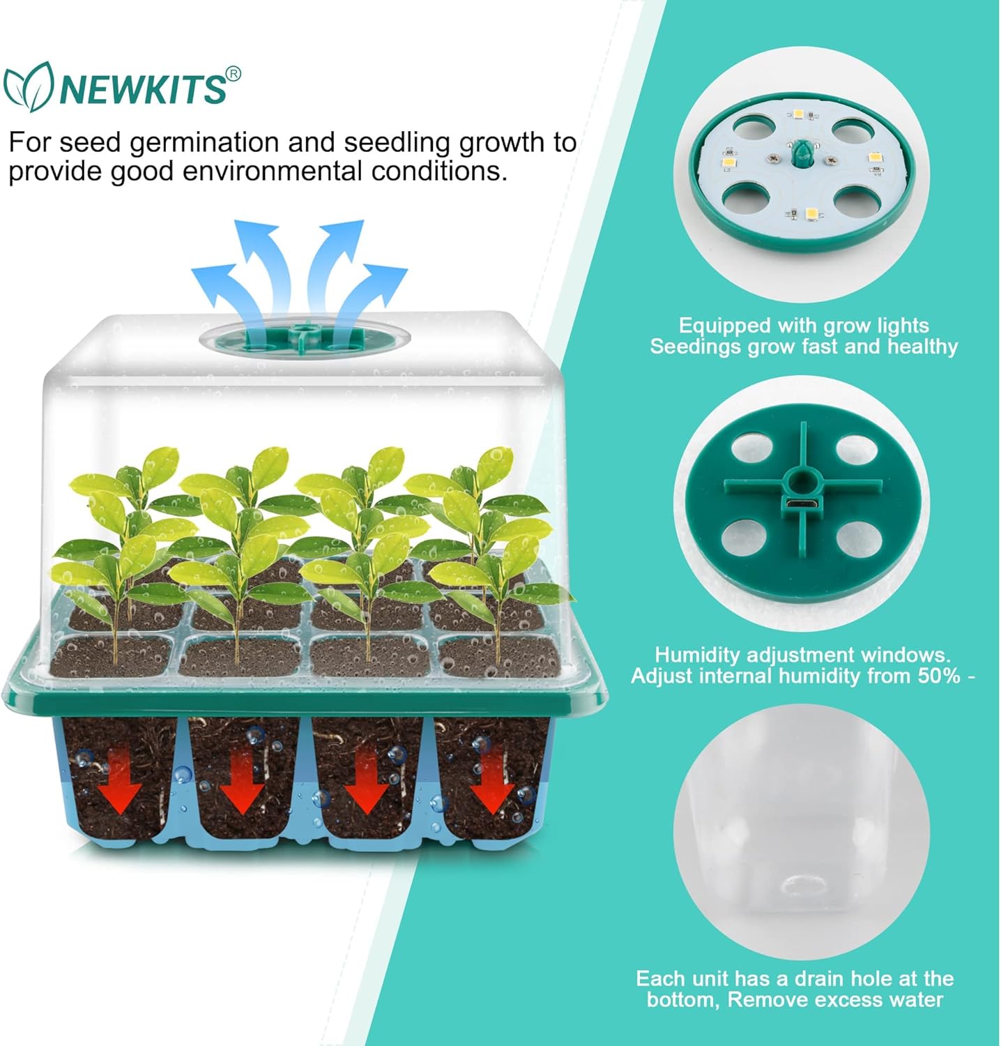 Seed Starter Tray with Grow Li - огляд і ціна Humidity Dome Kit