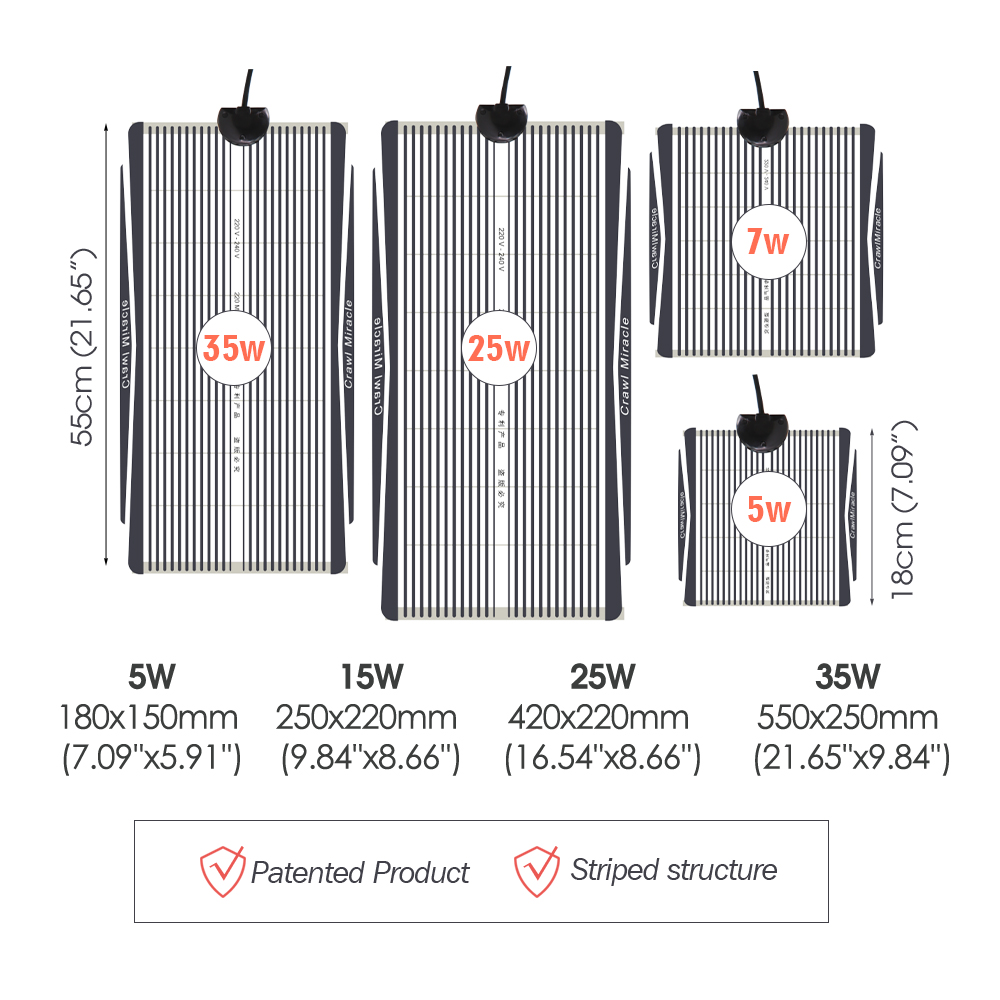 5W 15W 25W 35W Graphene Reptil - огляд і ціна Heat Mat Seedling