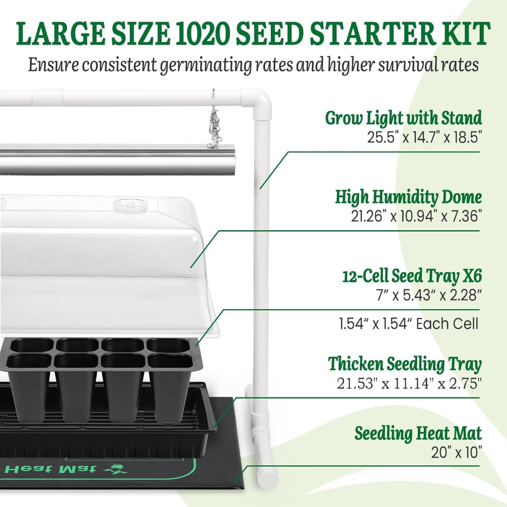Seed Starter Kit with Grow Lig - огляд і ціна Humidity Dome Kit