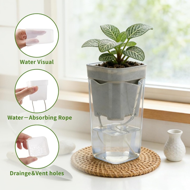 Transparent Flower Plant Pot S - огляд і ціна Self Watering Insert