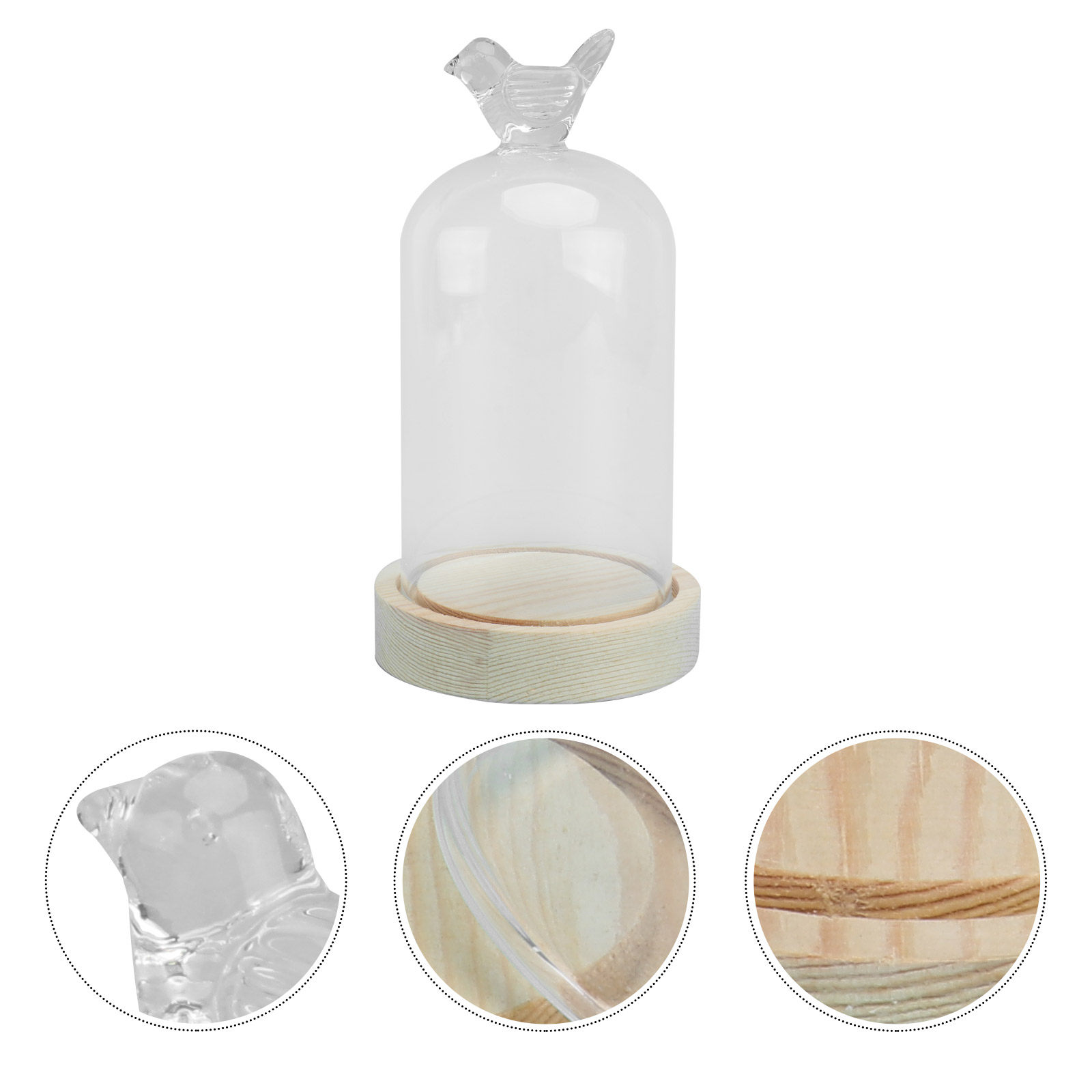 1Pcs Glass Display Cover Clear - огляд і ціна Plastic Dome Clear