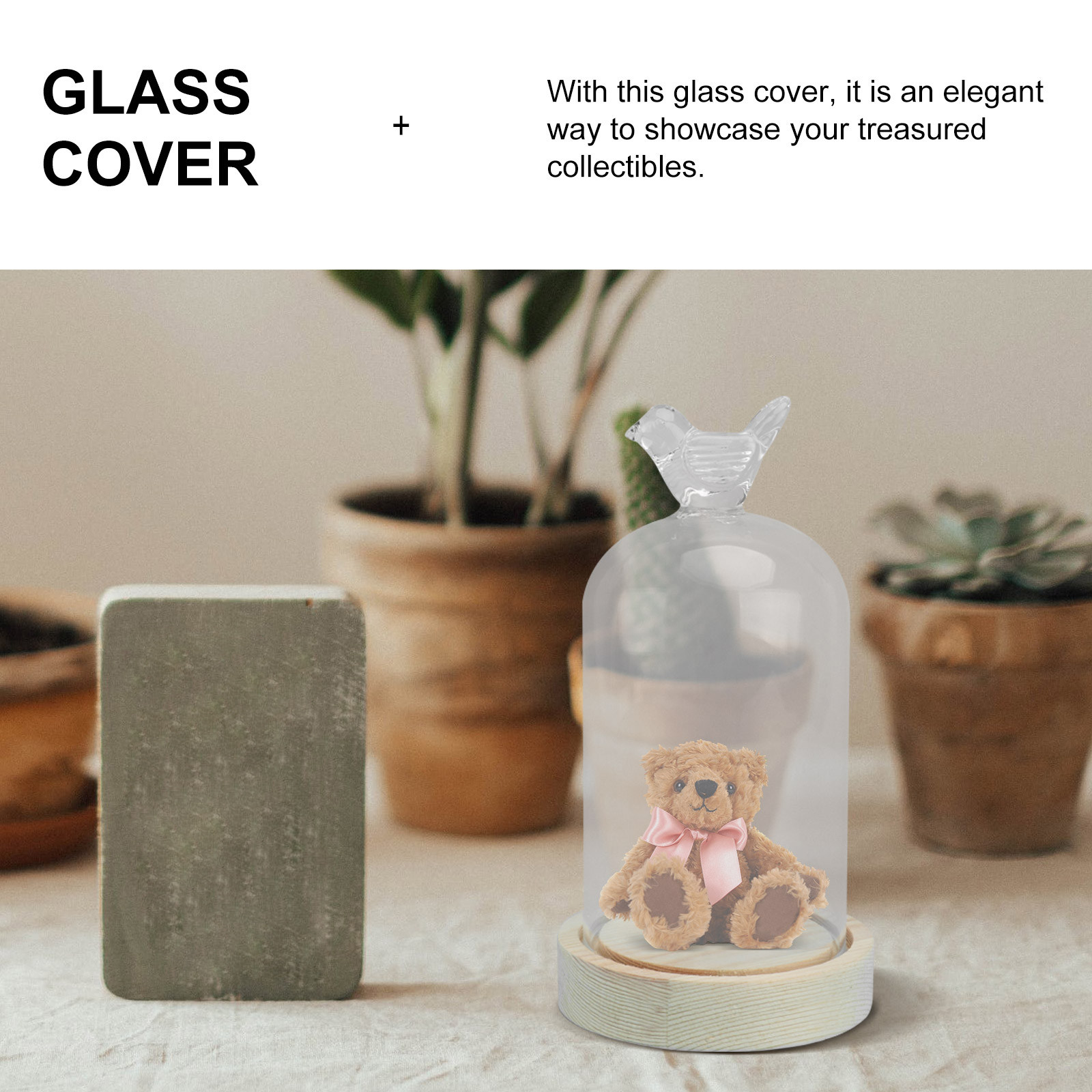 1Pcs Glass Display Cover Clear - огляд і ціна Plastic Dome Clear