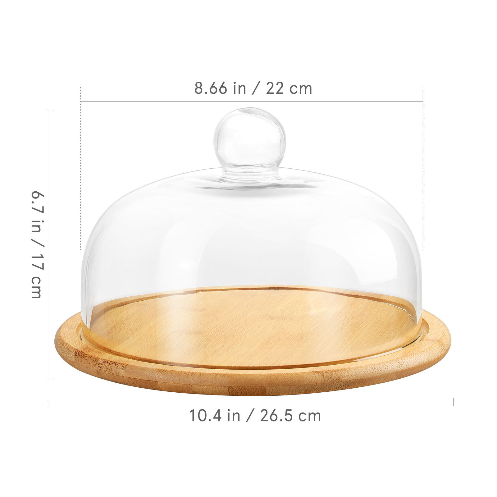 1Set Cake Holder Glass Dome Co - огляд і ціна Plastic Dome Clear