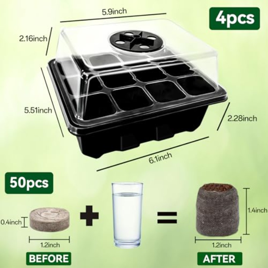 8 Pack Seed Starter Tray with  - огляд і ціна Peat Pellet Tray